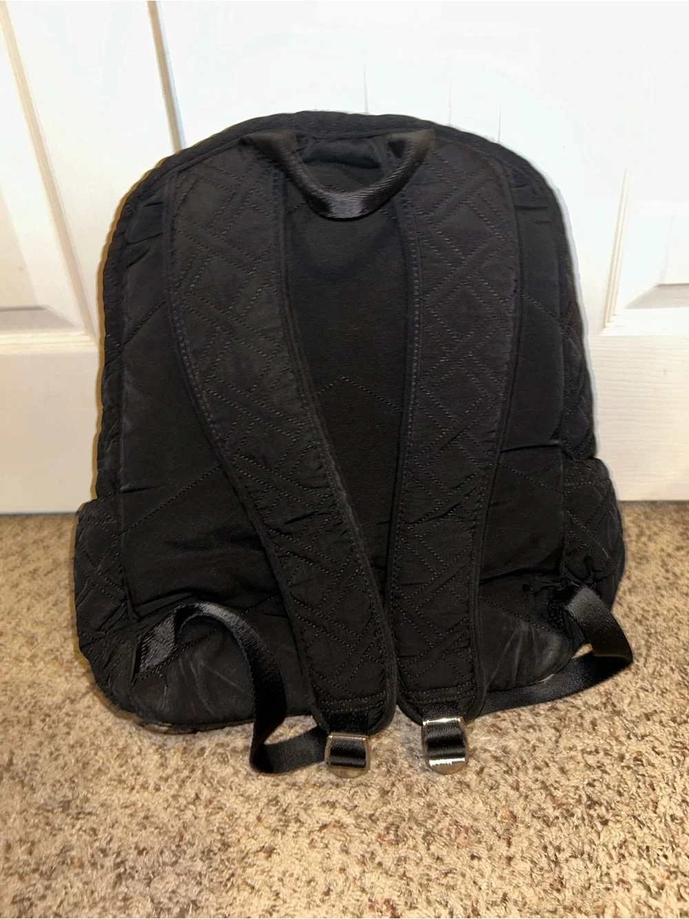 Vera Bradley black quilted backpack bag with pockets for school supplies